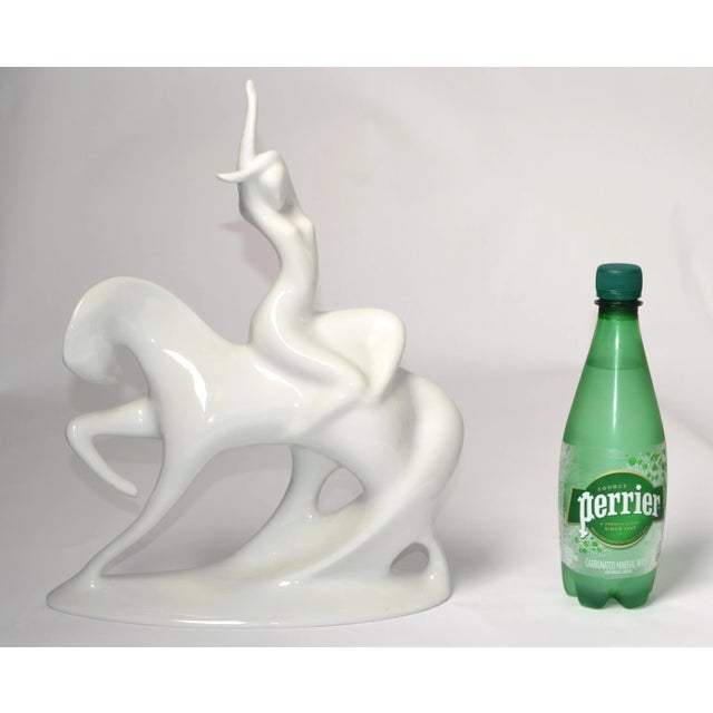 Ceramic 1960s Jitro Porcelain Statue by Jaroslav Ježek for Royal Dux Bohemia Sculpture For Sale - Image 7 of 12