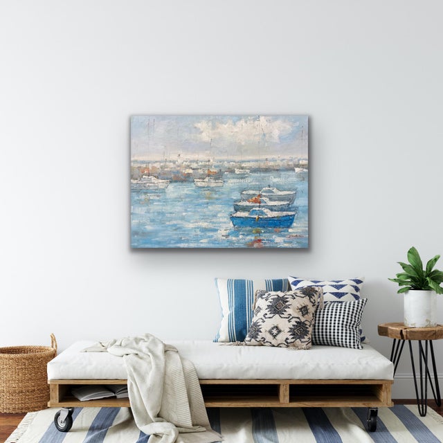 2020s Contemporary Impressionist Style Nautical Oil Painting, 36" X 48" For Sale - Image 5 of 11