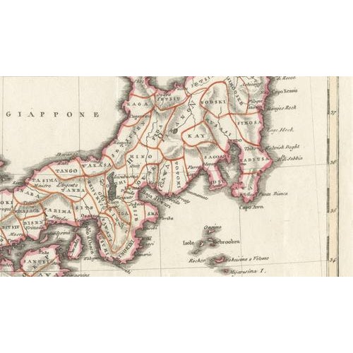 Antique Map of Japan with Coast of Korea by Barbiellini, 1807 For Sale - Image 9 of 10