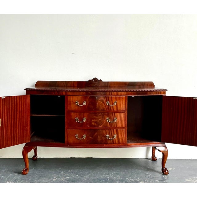 Vintage Flame Mahogany Chippendale Sideboard For Sale - Image 4 of 12