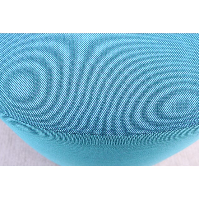 Organic Modern Andreu World Beat Ottoman in Blue Teal Fabric - A Pair For Sale - Image 14 of 18