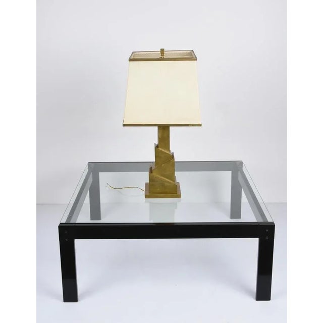 Italian Glass and Enamelled Black Metal Coffee Table by Gae Aulenti for Zanotta, 1970s For Sale - Image 12 of 18