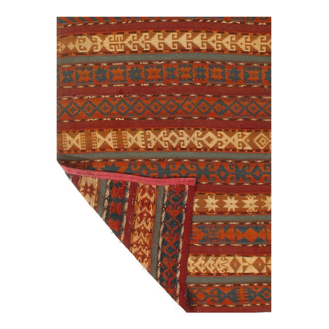 Turkish Kilim Handmade Hand-woven. Lamb's Wool on a Wool Foundation. Hand-Spun Wool Rug. Vegetable Dyed.
