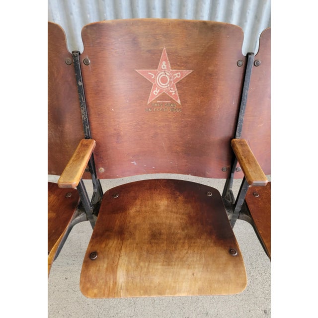 Antique Folding Chairs With Star Brand Advertising Theater Type Style For Sale - Image 12 of 12