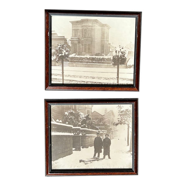 Antique San Francisco Victorian House Photographs - Pair For Sale