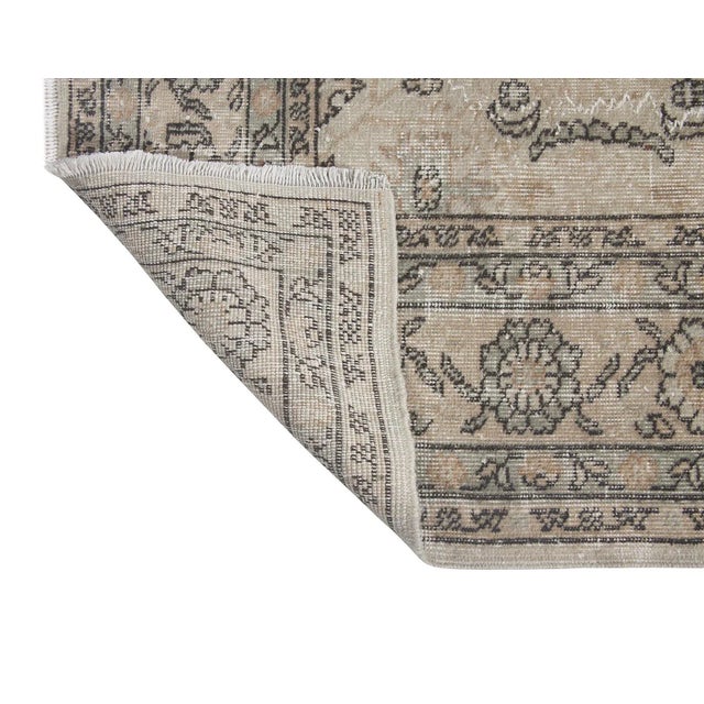 Mid 20th Century Vintage Decorative Turkish Oushak Rug For Sale - Image 5 of 6