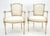 Wood Pair of Directoire French Open Arms Painted Frames Arm Chairs For Sale - Image 7 of 13