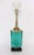 Tommi Parzinger Style Turquoise Ceramic & Brass Handle Mid-Century Lamp For Sale - Image 10 of 10