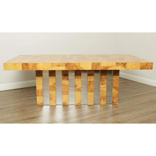 Paul Evans Burlwood & Chrome Cityscape Dining Table For Sale In Philadelphia - Image 6 of 13