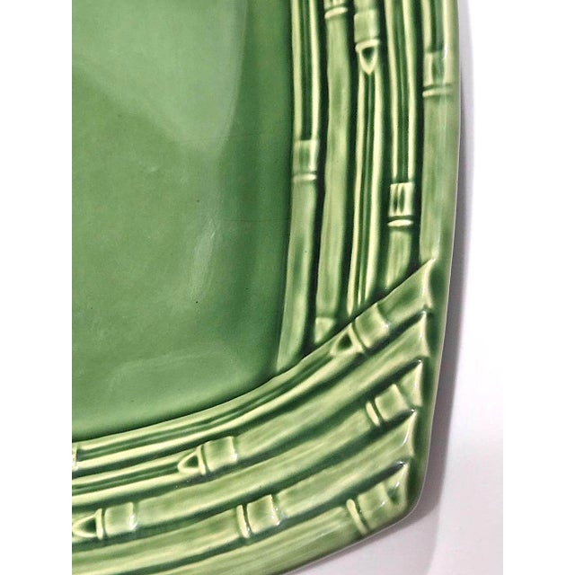 Vintage Bamboo by Bordallo Pinheiro Ceramic Oval Serving Platter For Sale - Image 10 of 16