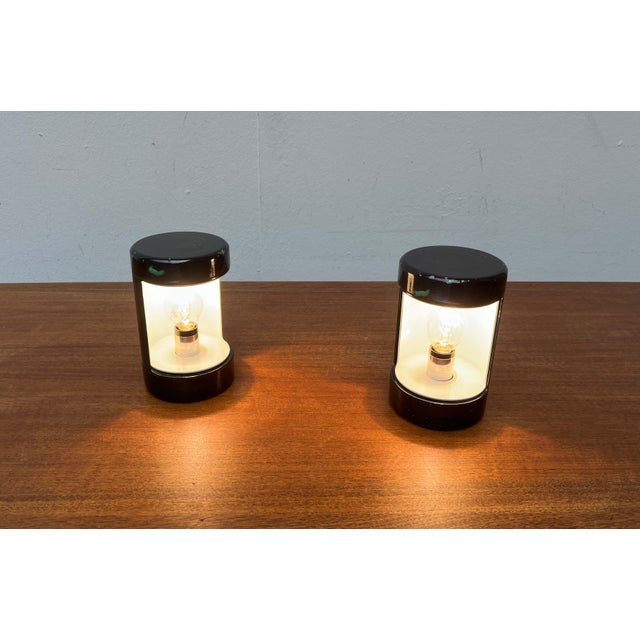 Mid-Century Modern Italian Space Age Black Model Laura Table Lamps by Olaf von Bohr and Diego Valenti for Valenti Luce Milano, 1960s, Set of 2 For Sale - Image 11 of 18