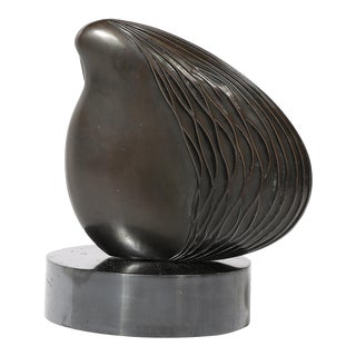 Mid-Century Modernist Amorphic Ripple Bronze Sculpture Signed v.r. 3/3 For Sale