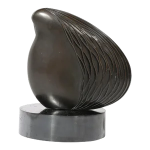 Mid-Century Modernist Amorphic Ripple Bronze Sculpture Signed v.r. 3/3