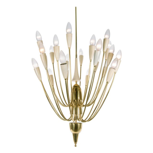 Austrian Monumental Sputnik Chandelier in Enamel & Brass from Kalmar, 1950s For Sale - Image 11 of 11