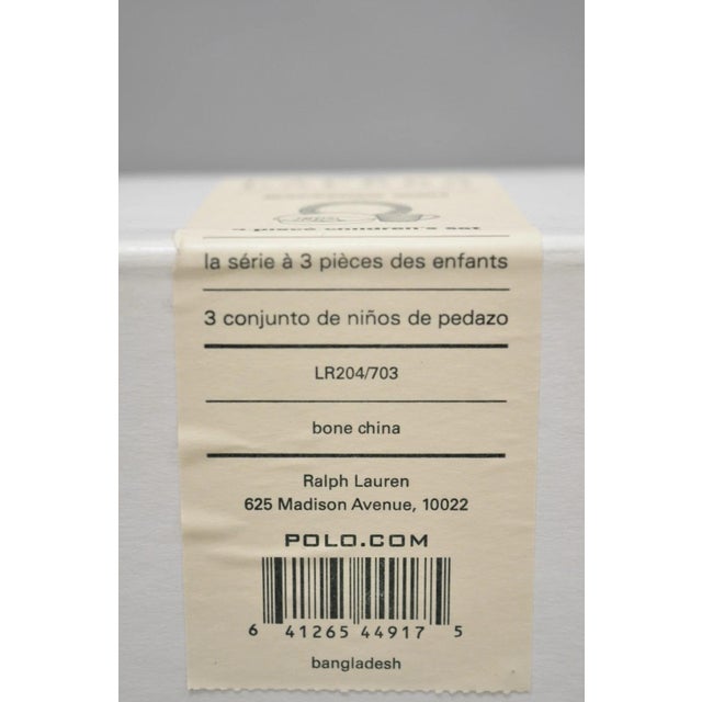 Late 20th Century Lauren Ralph Lauren "Mackenzie Quilt" 3 Pc Bone China Children's "Abc" Dish Set For Sale - Image 15 of 18