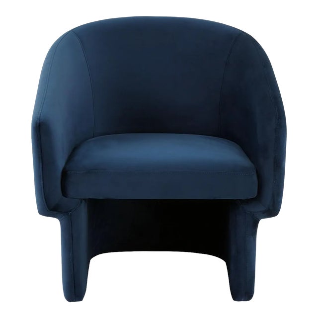 Susie Barrel Back Accent Chair - Navy For Sale
