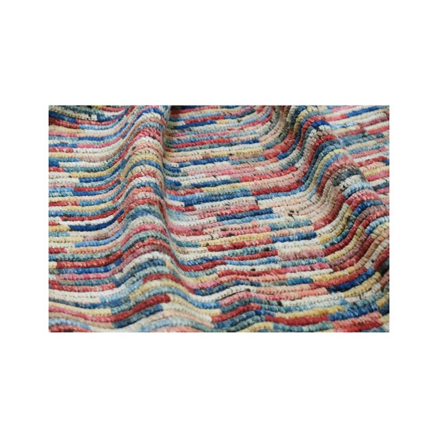 1960s Hand Knotted Multicolor Modern Wool Rug For Sale - Image 5 of 7