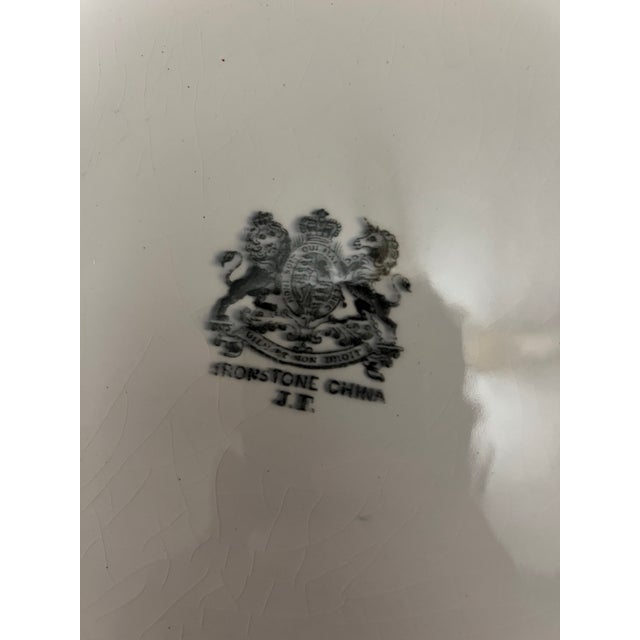 American A Very Nice Large Sized Antique Staffordshire White Ironstone Oval Platter, 1850's For Sale - Image 3 of 11