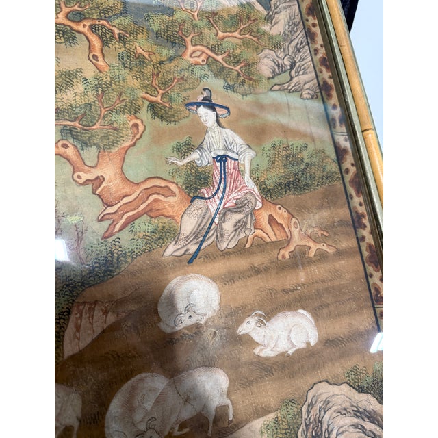Asian 18th Century, Chinese Export Qing Pith Painting of Court Ladies *Stair & Co* For Sale - Image 3 of 12