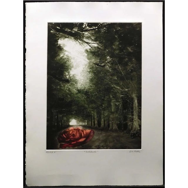 GH Rothe Solitude 1979 Rose Hand Signed Mezzotint Etching For Sale - Image 4 of 5