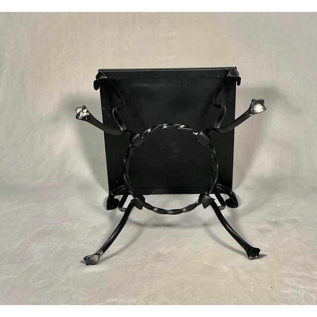 Vintage Palm Beach Addison Mizner Wrought Iron Side Table With Hand-Painted Tile Top, C. 1920s For Sale In Greenville, SC - Image 6 of 12