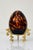 Vintage Decorative Amber Tortoiseshell Glass Egg on Gilt Metal Stand For Sale - Image 4 of 10