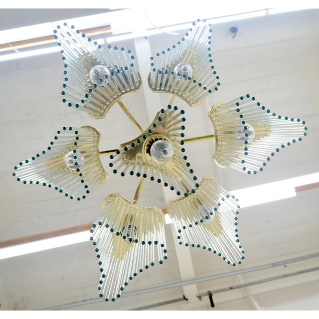 Late 20th Century Glass Rod Prisms Gaetano Sciolari Chandelier Light Fixture Stunning. For Sale - Image 5 of 18