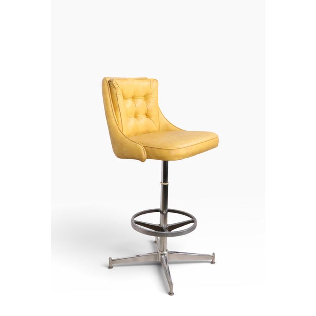 Groovy set of 1970's swivel bar stools, by the Daystrom Furniture Company, in excellent, original, clean and ready to use...