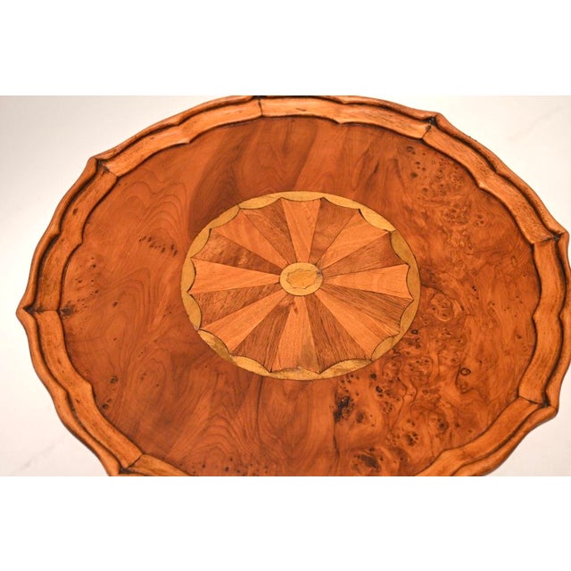 Wood Vintage Georgian Inlaid Yew Wood Wine Tables, 1930, Set of 2 For Sale - Image 7 of 9