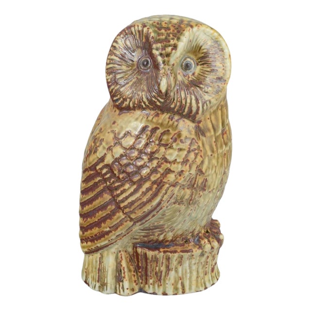 Naturalistic Stoneware Owl Figurines by Sven Wejsfelt for Gustavsberg, 1980s, Set of 6 For Sale