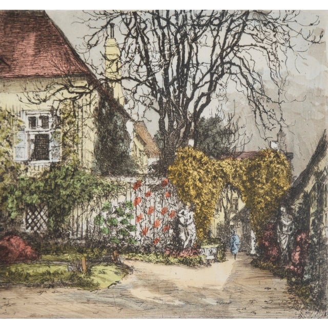 1920s Beethovens Residence at Mödling Colored Etching by Henry Goering For Sale - Image 5 of 8