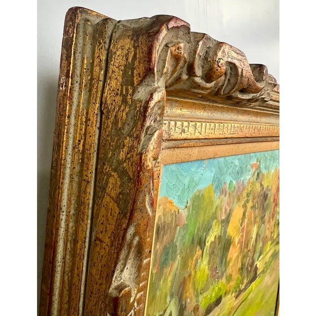 Girair Poladian Signed 1994 Landscape Oil Painting in Ornate Gilt Frame 1994 For Sale - Image 11 of 14