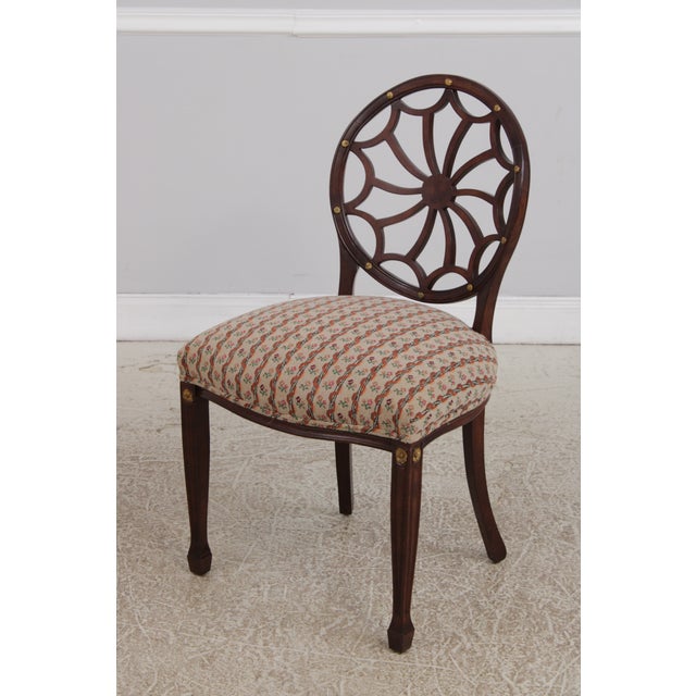 Brown Set of 8 Spiral Back Adams Style Dining Room Chairs For Sale - Image 8 of 18