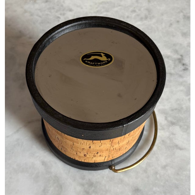 Vintage Mid Century Kraftware Cork Ice Bucket For Sale - Image 9 of 11