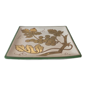 Italian Neiman Marcus Gold Grape Kelly Green Border Decorative Plate