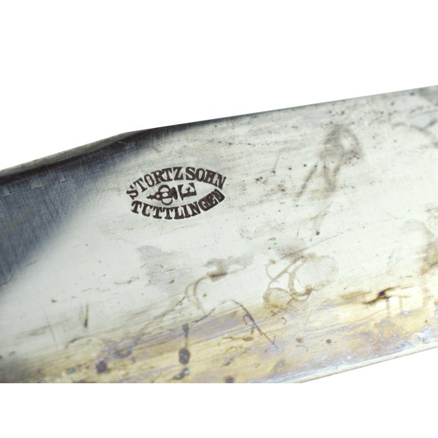 Early 20th Century Handmade Large Carving Kitchen Knife With Antler Handle Made by Storz Sohn in Tuttlingen Germany For Sale - Image 9 of 9