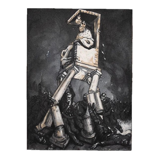 Gabriele Galantara - The King - Drawing - 1914 For Sale