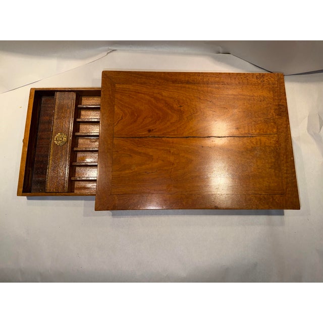 Wood Early 19th Century Connecticut Portable Lap Desk With Drawer For Sale - Image 7 of 12