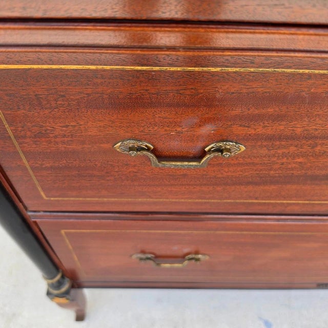 Rway French Empire Commode Dresser Buffet With Glass Top For Sale - Image 14 of 18