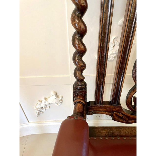 Large Victorian Carved Oak Armchair, 1860s For Sale - Image 12 of 16