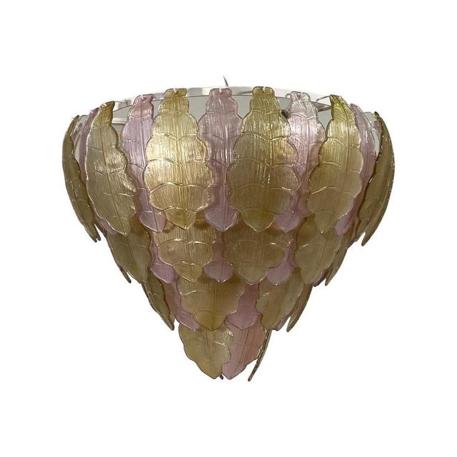 Italian Art Deco Gold and Pink Chandelier in Murano Glass, 2000s For Sale - Image 17 of 17