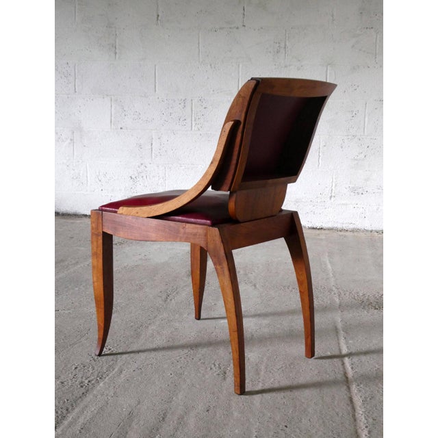 Art Deco Walnut Chairs, 1930, Set of 4, in Good conditions. Designed 1920 to 1949