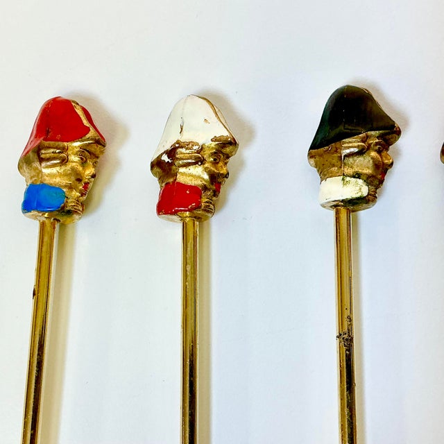 Early 1900s Antique Boho Chic French Soldiers Swizzle Sticks - Set of 6. For Sale - Image 6 of 10