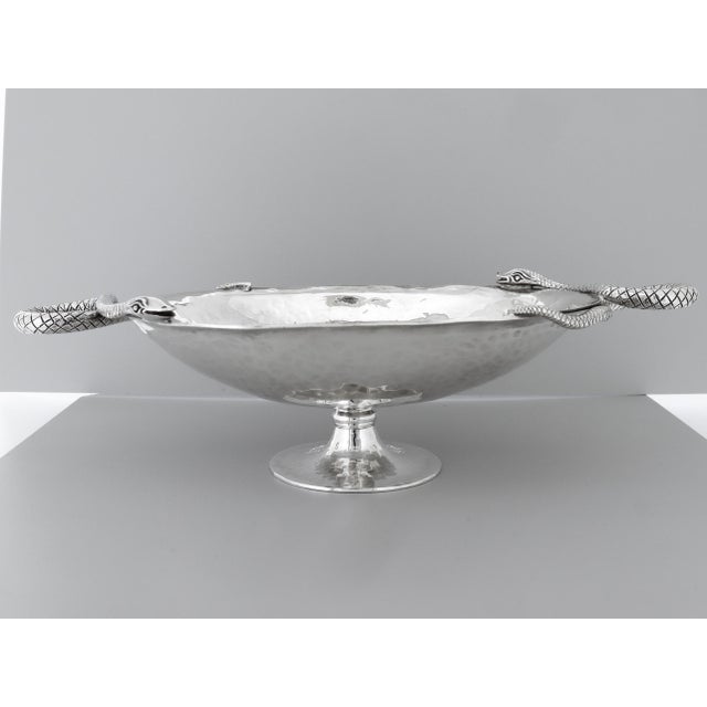 Pampaloni Pampaloni Bicherografia Sterling Silver Vide Poche or Bowl With Snake Handles For Sale - Image 4 of 17