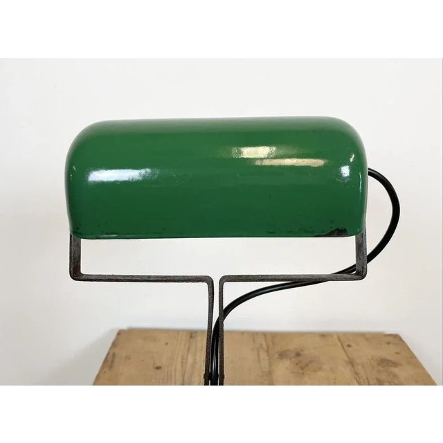 Vintage Green Enamel Bank Lamp from Astral, 1930s For Sale - Image 11 of 18