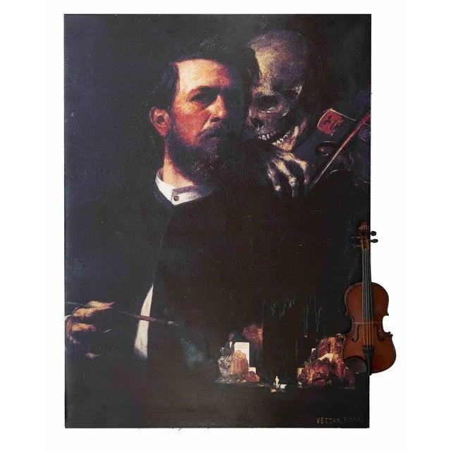 Vettor Pisani, Painting, Music and Death, Offset Print, 20th-Century For Sale - Image 6 of 6