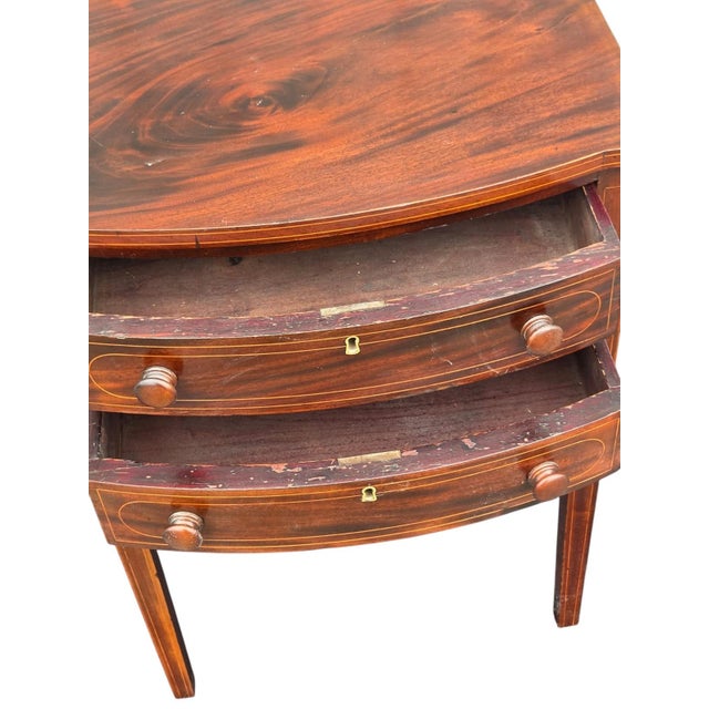 19th Century English Mahogany Sheraton Stencil Night Stand/Bedside Cabinet. For Sale In Philadelphia - Image 6 of 9