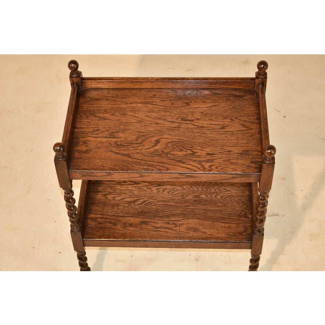 Brown Edwardian Oak Bar Cart From England, Circa 1900 For Sale - Image 8 of 9