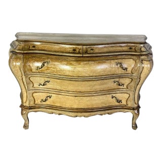 19th Century Style French Louis XV Bombé Commode in Painted Finish For Sale