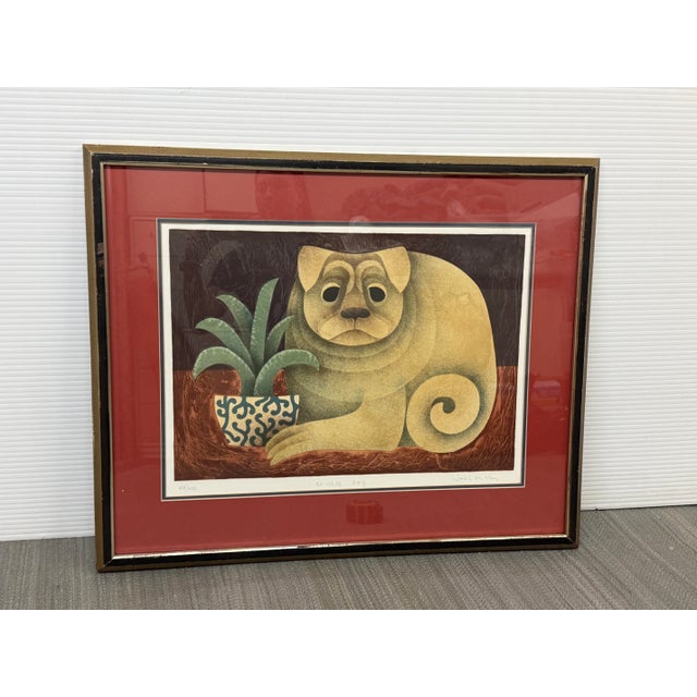 Carol Jablonsky Chinese Dog Lithograph, Signed For Sale - Image 12 of 12